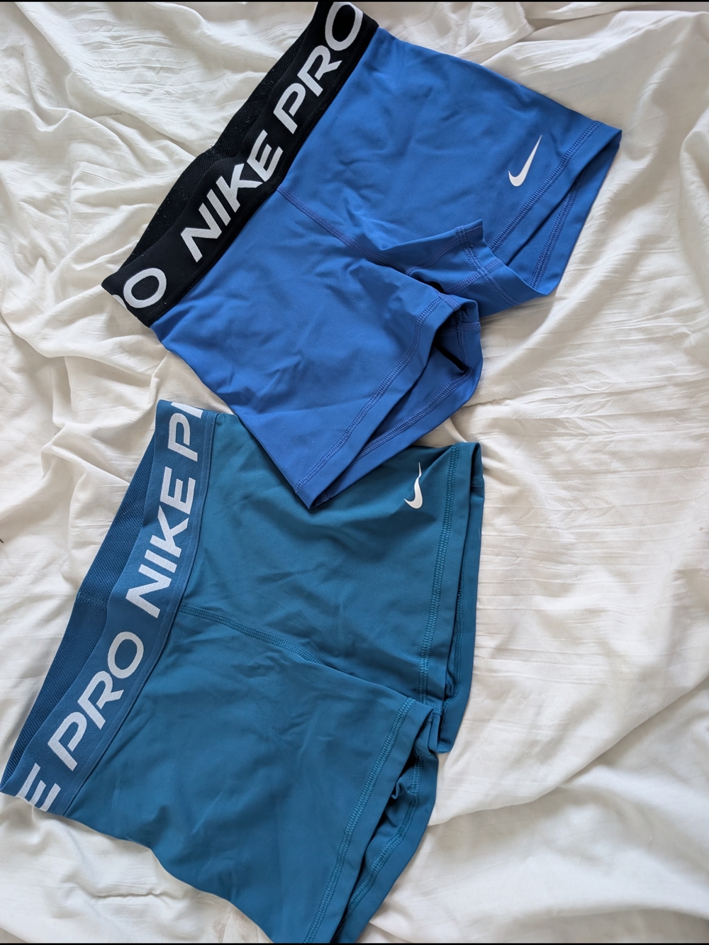2 Pack Blue Athletic Compression Shorts